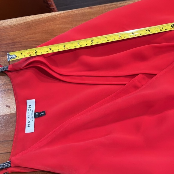 TRENDING SALE Halston Heritage red evening top size 10.. - Picture 8 of 11
